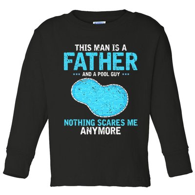 Pool Guy Design for Swimming Pool and Pool Cleaner Toddler Long Sleeve Shirt