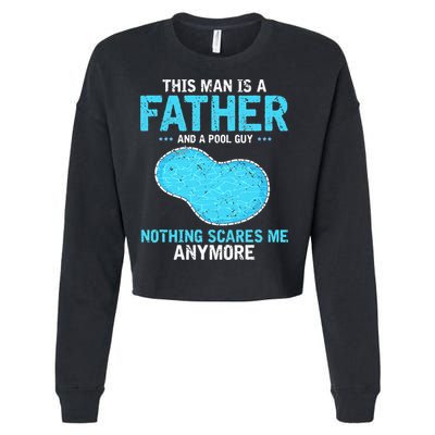 Pool Guy Design for Swimming Pool and Pool Cleaner Cropped Pullover Crew