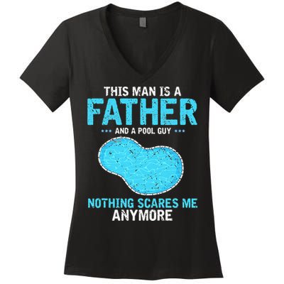 Pool Guy Design for Swimming Pool and Pool Cleaner Women's V-Neck T-Shirt