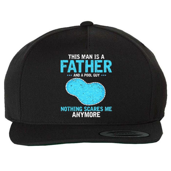 Pool Guy Design for Swimming Pool and Pool Cleaner Wool Snapback Cap