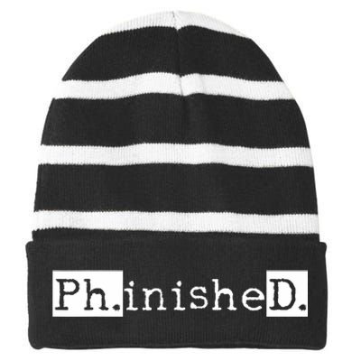 Ph.D Graduation Doctorate Student Graduate Striped Beanie with Solid Band