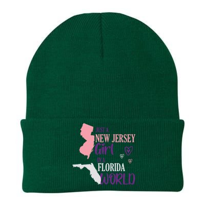 Proud Girl Design Just A New Jersey Girl In A Florida World Knit Cap Winter Beanie