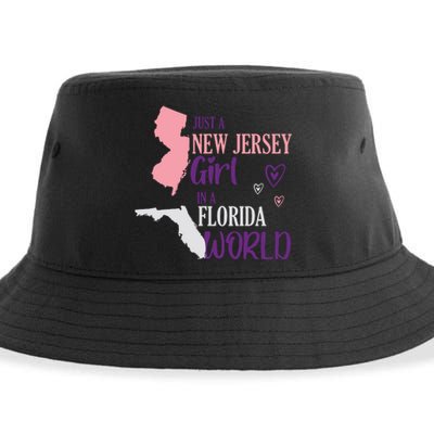 Proud Girl Design Just A New Jersey Girl In A Florida World Sustainable Bucket Hat