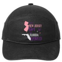 Proud Girl Design Just A New Jersey Girl In A Florida World 7-Panel Snapback Hat