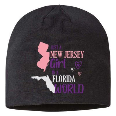 Proud Girl Design Just A New Jersey Girl In A Florida World Sustainable Beanie