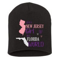 Proud Girl Design Just A New Jersey Girl In A Florida World Short Acrylic Beanie