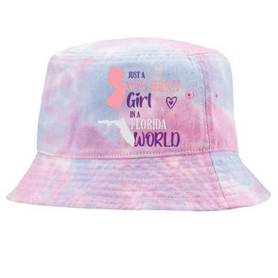 Proud Girl Design Just A New Jersey Girl In A Florida World Tie-Dyed Bucket Hat