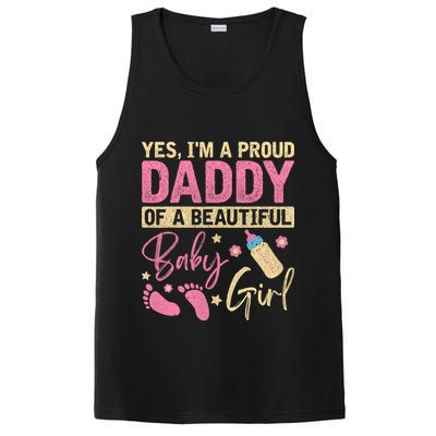 Proud Girl Daddy Newborn Daughter Dad Family Baby Shower PosiCharge Competitor Tank