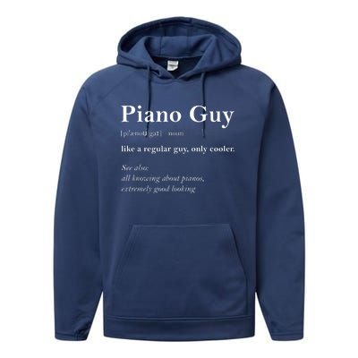 Piano Guy Definition Funny Boy Piano Gift Piano Player Performance Fleece Hoodie