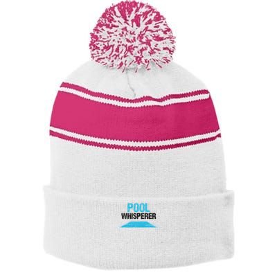 Pool Guy Design For Swimming Pool Boy And Pool Cleaner Stripe Pom Pom Beanie