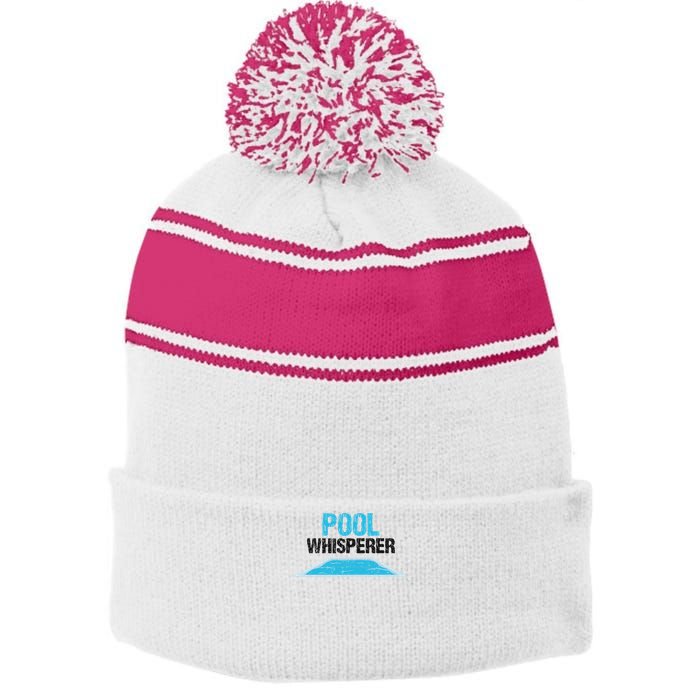 Pool Guy Design For Swimming Pool Boy And Pool Cleaner Stripe Pom Pom Beanie