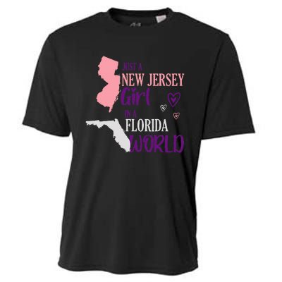 Proud Girl Design Just A New Jersey Girl In A Florida World Cooling Performance Crew T-Shirt