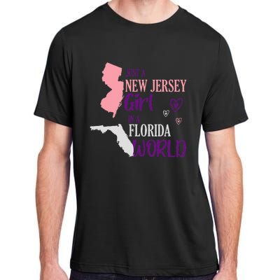 Proud Girl Design Just A New Jersey Girl In A Florida World Adult ChromaSoft Performance T-Shirt