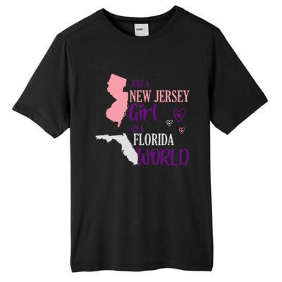 Proud Girl Design Just A New Jersey Girl In A Florida World Tall Fusion ChromaSoft Performance T-Shirt