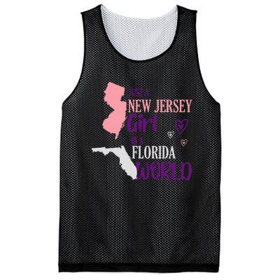 Proud Girl Design Just A New Jersey Girl In A Florida World Mesh Reversible Basketball Jersey Tank