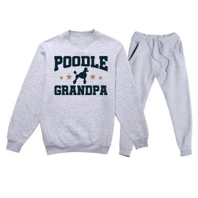 Poodle Grandpa Dog Papa Grandfather Standard Poodle Premium Crewneck Sweatsuit Set