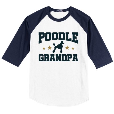 Poodle Grandpa Dog Papa Grandfather Standard Poodle Baseball Sleeve Shirt