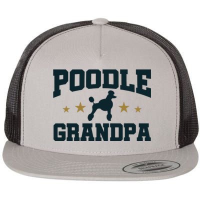 Poodle Grandpa Dog Papa Grandfather Standard Poodle Flat Bill Trucker Hat