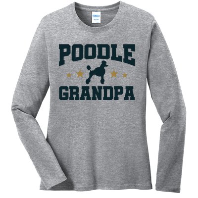 Poodle Grandpa Dog Papa Grandfather Standard Poodle Ladies Long Sleeve Shirt