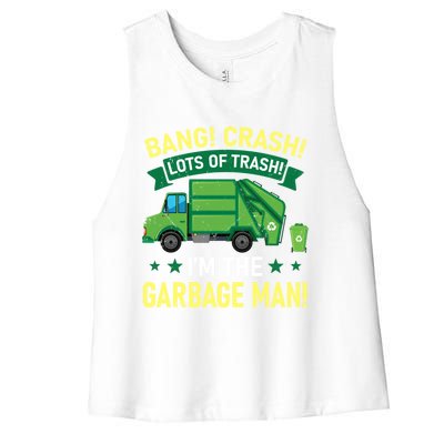 Proud Garbage Dump Truck Driver Recycle Trash Reuse Gift Women's Racerback Cropped Tank