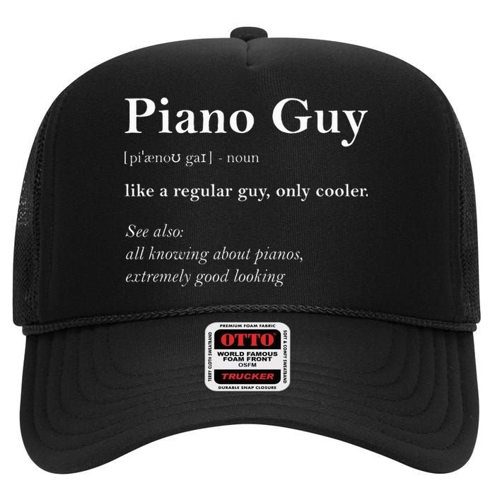 Piano Guy Definition Piano Player High Crown Mesh Back Trucker Hat