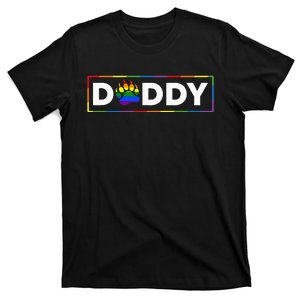 Proud Gay Daddy Bear Paw Pride Rainbow LGBTQ Dad Fathers Day T-Shirt