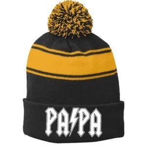 Papa Grandpa Dad Father’s Day Gift Stripe Pom Pom Beanie