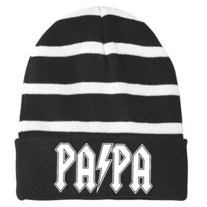 Papa Grandpa Dad Father’s Day Gift Striped Beanie with Solid Band