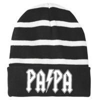 Papa Grandpa Dad Father’s Day Gift Striped Beanie with Solid Band