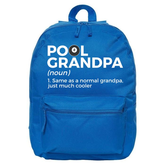 Pool Grandpa Definition Funny Billiards Funny Gift 16 in Basic Backpack