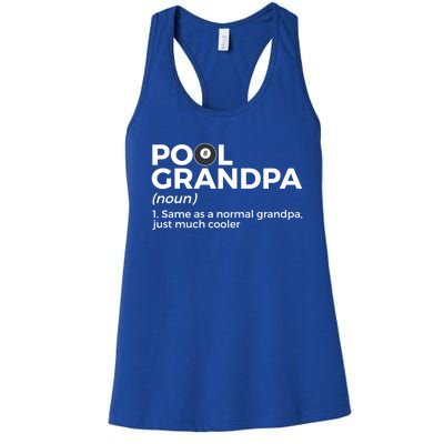 Pool Grandpa Definition Funny Billiards Funny Gift Women's Racerback Tank