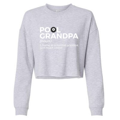 Pool Grandpa Definition Funny Billiards Funny Gift Cropped Pullover Crew