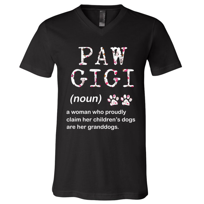 Paw Gigi Dog Grandma For Christmas MotherS Day Sweatshirt V-Neck T-Shirt