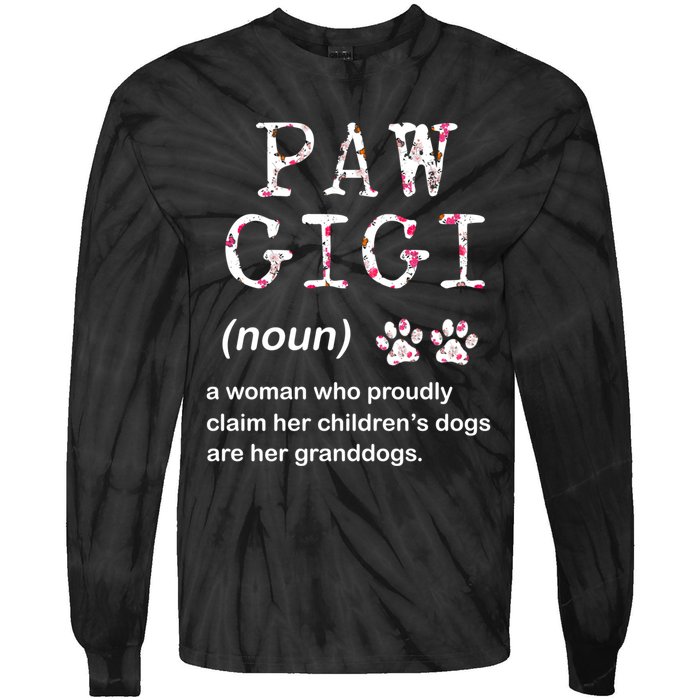 Paw Gigi Dog Grandma For Christmas MotherS Day Sweatshirt Tie-Dye Long Sleeve Shirt