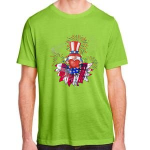 Patriotic Gnome Design Heart Sunflower Americas Independence Gift Adult ChromaSoft Performance T-Shirt