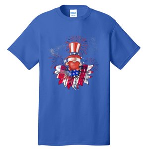 Patriotic Gnome Design Heart Sunflower Americas Independence Gift Tall T-Shirt