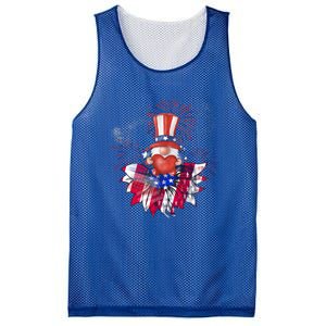 Patriotic Gnome Design Heart Sunflower Americas Independence Gift Mesh Reversible Basketball Jersey Tank