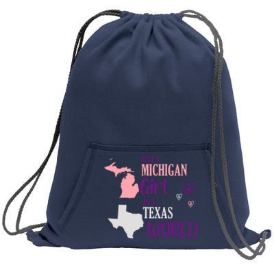 Proud girl Design Just a Michigan Girl in a Texas World Sweatshirt Cinch Pack Bag