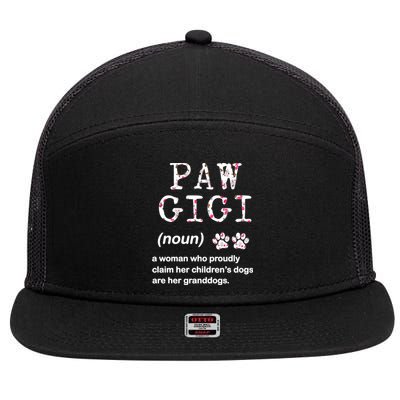 Paw Gigi Dog Grandma For Christmas MotherS Day Sweatshirt 7 Panel Mesh Trucker Snapback Hat