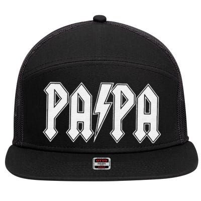 Papa Grandpa Dad Father’s Day 7 Panel Mesh Trucker Snapback Hat