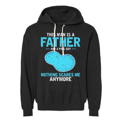 Pool Guy Design for Swimming Pool and Pool Cleaner Garment-Dyed Fleece Hoodie