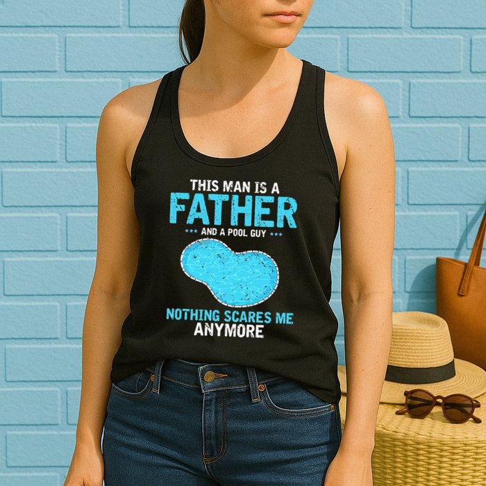 Pool Guy Design for Swimming Pool and Pool Cleaner Womens Tank Top