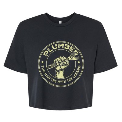 Plumbing Graphic Design Plumber Dad Bella+Canvas Jersey Crop Tee