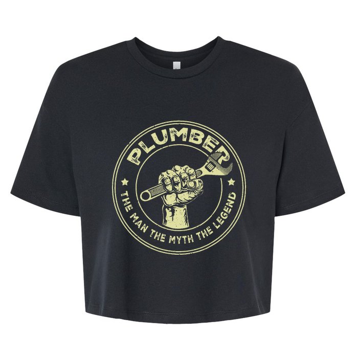 Plumbing Graphic Design Plumber Dad Bella+Canvas Jersey Crop Tee