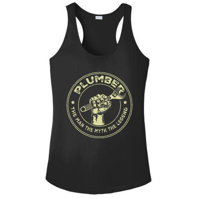 Plumbing Graphic Design Plumber Dad Ladies PosiCharge Competitor Racerback Tank