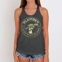 Plumbing Graphic Design Plumber Dad Women's Knotted Racerback Tank