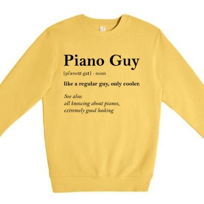 Piano Guy Definition Gift Funny Boy Piano Gift Piano Player Gift Premium Crewneck Sweatshirt