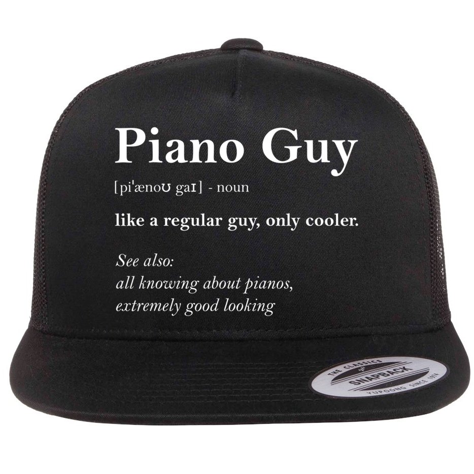Piano Guy Definition Gift Funny Boy Piano Gift Piano Player Gift Flat Bill Trucker Hat