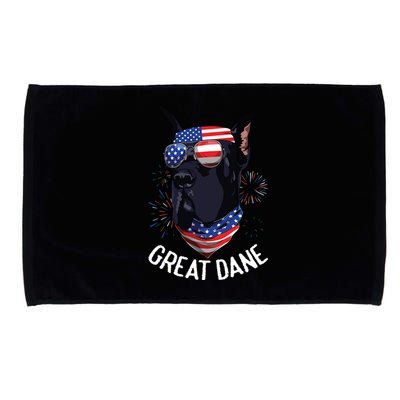 Patriotic Great Dane 4th Of July USA Funny Great Dane Microfiber Hand Towel