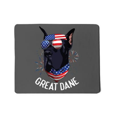 Patriotic Great Dane 4th Of July USA Funny Great Dane Mousepad